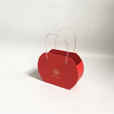 China 2022 New Simple-size Pu Pipe Gift Box Beautiful Color Flower Florist Packaging Recyclable Pure Leather Handheld Material Gift Box for sale