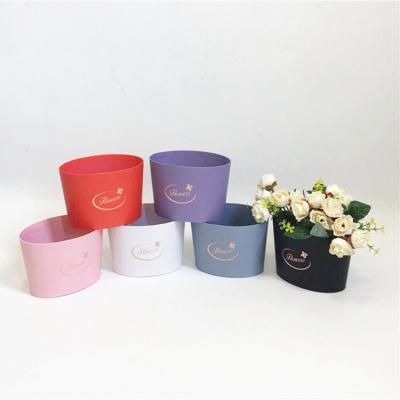 China Hangcheng Recyclable Craft Solid Color Single Size Mini Oval Classic Star FLOWER English Hand Cup Wrapped Paper Gift Box Available for sale