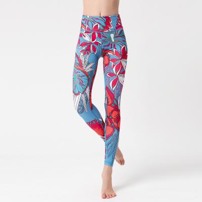 China Wholesale Fashion Breathable Sublimated Printed Yoga Print Women Girl Women Sports Fitness Wear Tight Pants Custom Leggings for sale