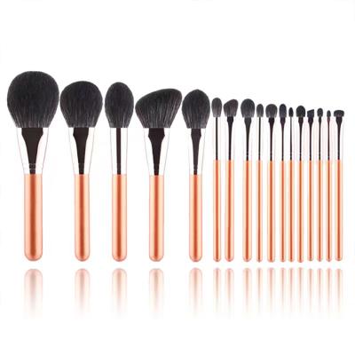 China Professional Synthetic Hair Face Makeup Brush 17 Pcs Stain Wooden Handle Makeup Brush for sale