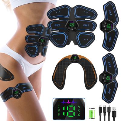 China Wireless Portable Electric Waist Butt Massager Machine Toning Abdominal Toner Belt EMS Fitness Trainer Muscle Stimulator For Slimmin for sale