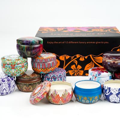 China Birthdays Wholesale Tin 4.4oz Scented Candle Gift Set Strongest Smelling Scented Candles for sale