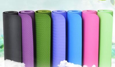 China Embossed logo Anti slip Biodegradable Yoga Pilates Mat With TPE foam for sale