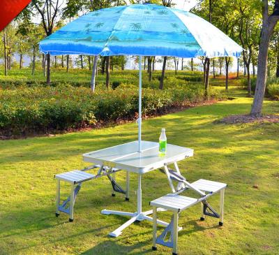 China Trail Aluminium Portable Foldable Picnic Table For BBQ With MDF board for sale