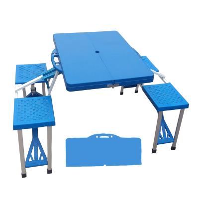 China Portable Outdoor Folding Camping Picnic Table with 4 Seats Steel + ABS for sale