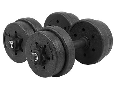 China Black 15kgs Power GYM Equipment Rubber Fitness Dumbbell Set for sale