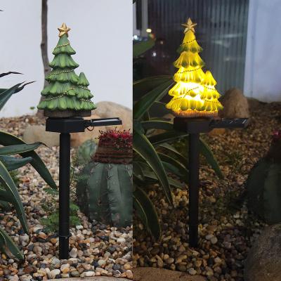 China Christmas tree Christmas Resin Solar Lights Garden Atmosphere Lawn Floor Decoration Solar Night Lights for sale