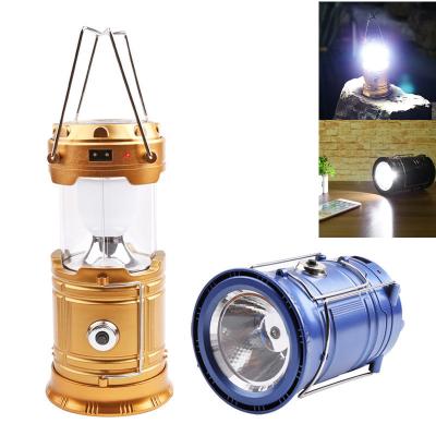 China Outdoor camping Bright Portable Solar Outdoor Lighting Rechargeable Foldable LED Outdoor Lantern Camping Light for sale