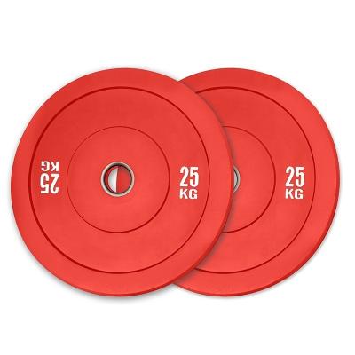 China Universal 2 inch color cast and weight rubber bumper plates with stainless steel insert for strength conditioning workouts for sale