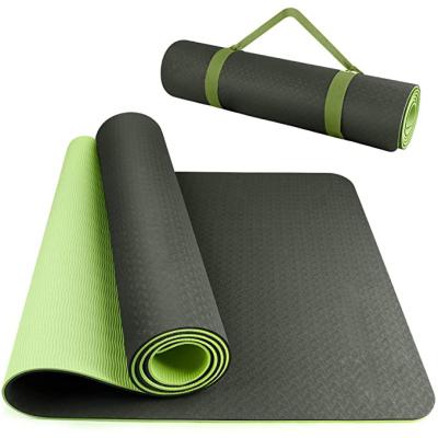 China Yoga Mats With Carry Strap Dual Color 72x24 Inch Pro Band Non Slip Fitness Exercise Set Custom Made For Home Workout Pilates for sale