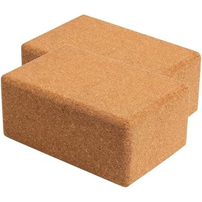 China Cork Yoga Brick Blocks With Natural Custom Made Non-Slip And Anti-Tilt For Home Gym Pilates Workout HA-087 for sale