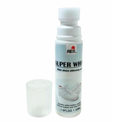 China White Shoe Cleaning OEM ODM White Sneaker Leather Shoes Whitening Liquid With Sponge Applicator for sale