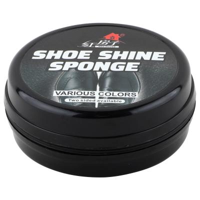 China Shoe Shine Polish Wholesale Round Box Sponge Leather Shoe Polish Bilateral Wax Custom for sale