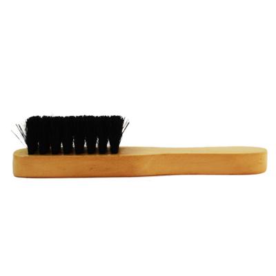 China High Quality Wooden Handle Rectangle Black Hog Hair Shoe Cleaning Brush for sale