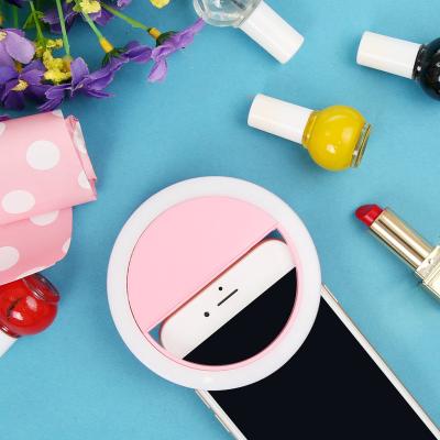 China Mini 28 LED Round Square 3 Level Portable Cell Phone Selfie LED Ring Fill Light Lighting Luminous Ring Clip Phones For All Cell for sale