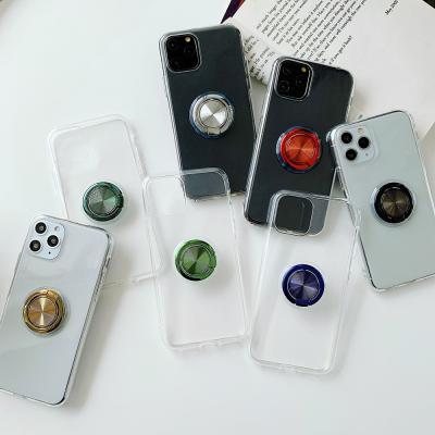 China Light weight for iPhone 11 12 Mini/12/12pro/12pro tpu back cover max clear shockproof cell phone case top with ring holder for sale