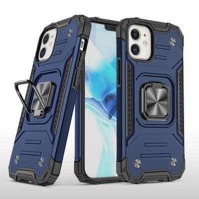 China Mobile Phone TPU Shockproof Armor Kickstand Ring Anti-fall Metal 360 Magnetic Car Case Cover For iPhone 13 12 11 XS for sale