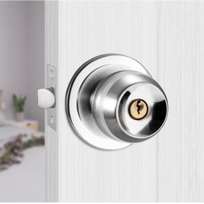 China Entrance& Privacy& Premium Cylindrical Finish Knobset, Brushed Commercial Premium Stainless Steel Entry Door Knob Passage Lock for sale