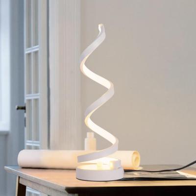 China Bedroom Modern Simple Spiral Bedside LED Color RGB Decoration Light Indoor Lamp Reading Lighting Table Lamp for sale