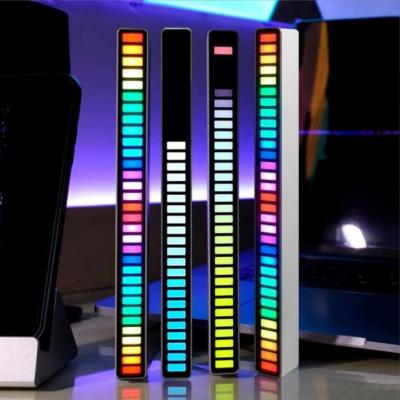 China Audio Contemporary Induction Car Ambient Light 32 Or Creative 40leds RGB Rhythm Light Voice Control Pickup Desk Light for sale