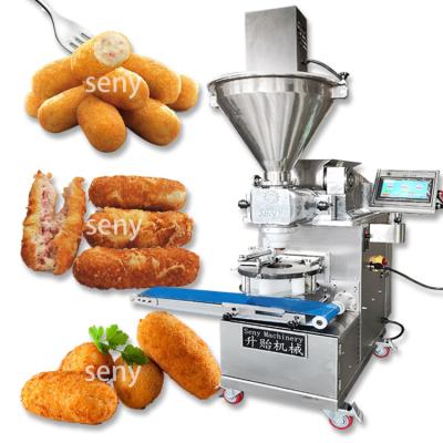 China Economical Small Automatic Industrial Kroketten Croquetas Encrusting Filling Making Machine Maker for sale