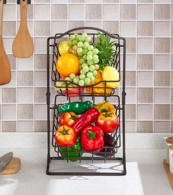 China Sustainable Removable Multilayer Floor Fruit And Vegetable Storage Rack for sale