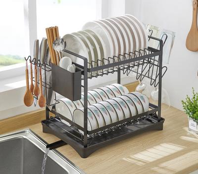 China Modern Stylish Double Layer Dish Rack Kitchen Storage Rack for sale