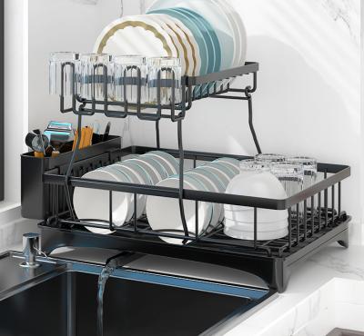 China Modern Kitchen Drain Dish Rack Dish Storage Household Bowl Sink Rack for sale