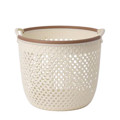 China Modern Plastic PP Household Lundry Basket Rattan Storage Basket For Dirty Clothes for sale