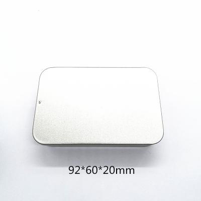 China Natural Metal Mini Square Rectangle Can Small Food Storage Gift Box OEM Sliding Lid Mint Candy Soft Sliding Tin for sale