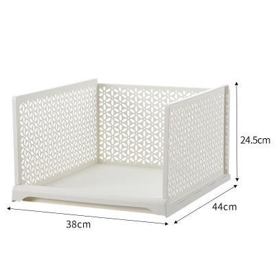 China Stackable Drawer Type Basket Living Room Closet Bedroom Organizer Plastic Wardrobe Organizer for sale