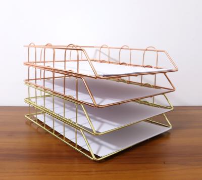 China Modern Amazon Hot Selling Metal Book and File Organizer Desk Rack for sale