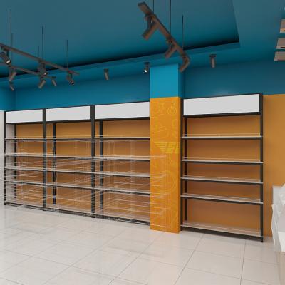 China Steel panel/eco best selling products colors cigarette supermarket wall shelf customizable shop display for sale