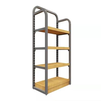 China Modern Simple Multifunctional Wood+Metal Supermarket Tobacco Cabinet Display Rack Wine Shelf and Liquor Shelves for sale