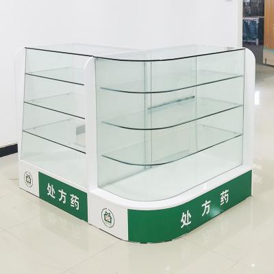 China Double Sided Design Double Sided White Steel Pharmacy Shelves Multilayer Hanging Pharmacy Cart Shelves for sale