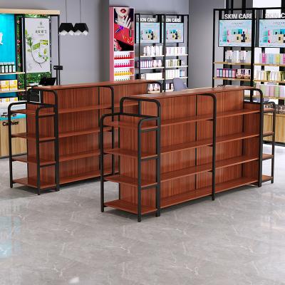 China Double-Sided Medical Metal Metal Shelf Shelf Store Furniture Retail Medical Display Stand for sale