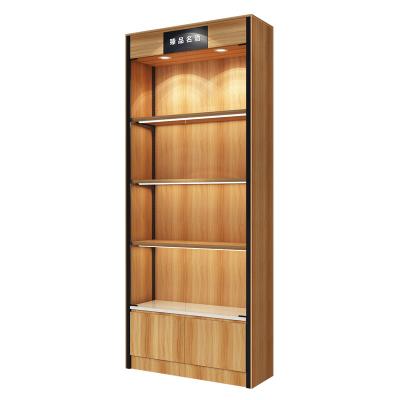 China Design Drawing of Wood+Metal High Metal Wood Combo Cabinet for Display of Grocery Shelf and Retail Store Shelf for sale