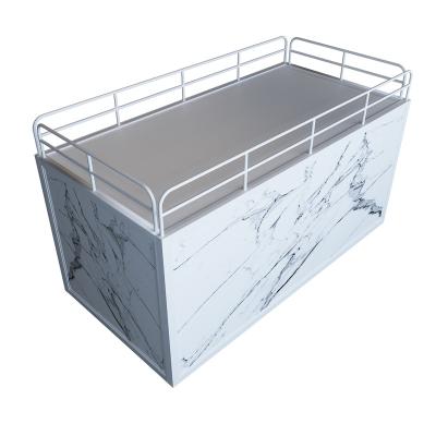 China Shop Display Shelving Hot Selling New Products Customized Flow Table Clothing High Land Display Table Display Cabinet for sale