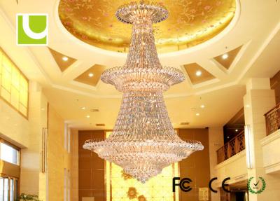 China Modern E14 / E12 Iron K9 Crystal Ceiling Lamp With Superior Electroplating for sale