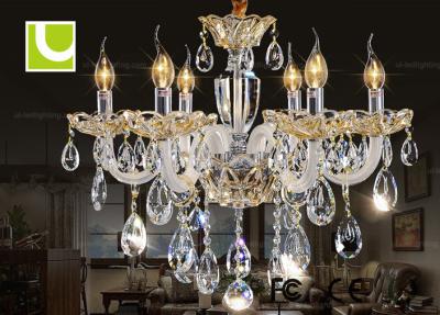 China Silver 230V / 240V 12 Light Chandelier Crystal Ceiling Lamp for High End hotel for sale