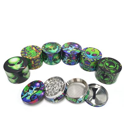 China Custom Logo Sharp Teeth 4 Layer Tobacco Zinc Alloy Metal Herb Grinder 63mm 4 Piece Grinder for sale