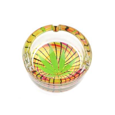 China Best for Cigarette Crystal Glass Round Clear Ashtray High Quality for Smoking Cigar Tobacco for sale