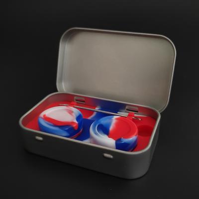 China Sustainable Free Shipping Portable Metal Crate Food Grade Silicone Containers Wax Storage Container for sale