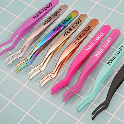 China Durable Custom Made Stainless Steel Graft Extension Tweezers, Eyelash Extension Tweezers for sale