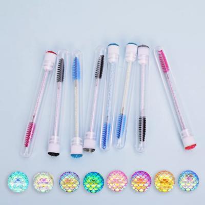 China Brushing Highlights and Brow Lash Wand Container Eye Lash White Sweeps Magic Wand Mascara Lash Blue Black and Gold Brush with Lash Cleaner Brush Wash Container for sale