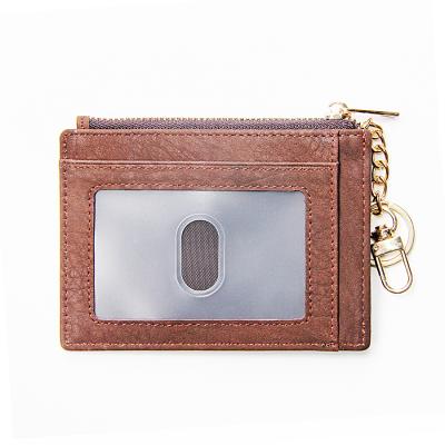 China Slim Leather RFID Wallet Credit Card Wallets with Key Chain Coin and Cash Pocket for Women for sale