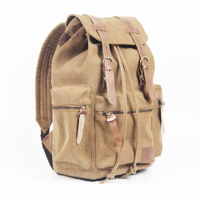 China Wholesale Custom Waterproof Vegan Black Washed Vintage Mens Unisex Canvas Backpack Travel Bag for sale