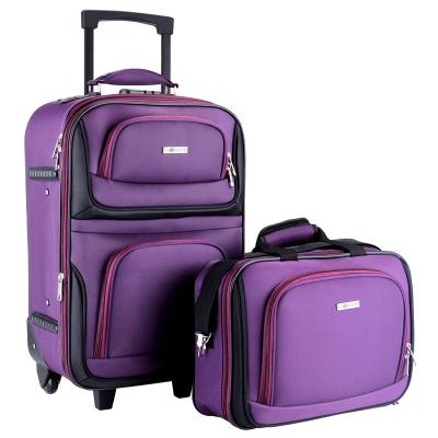 China Wholesale High Quality Polyester Luggage Organizer Sets Travel Suitcase 2 Pcs Luggage Set Trolley for sale