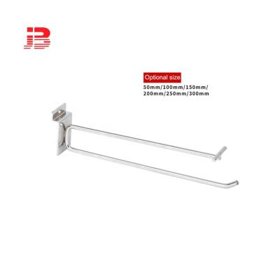 China Metal chrome display single line slatwall hook with price tag for supermarket display 100 for sale