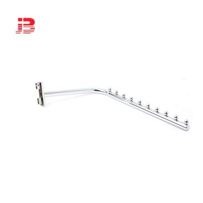 China Clothing Store Round Tube Waterfall Metal Chrome Slotted Channel Display Hook JB-706 for sale